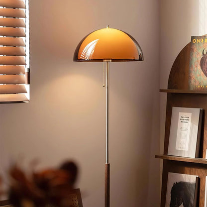 Selmi - Retro Vloerlamp Amber Glas