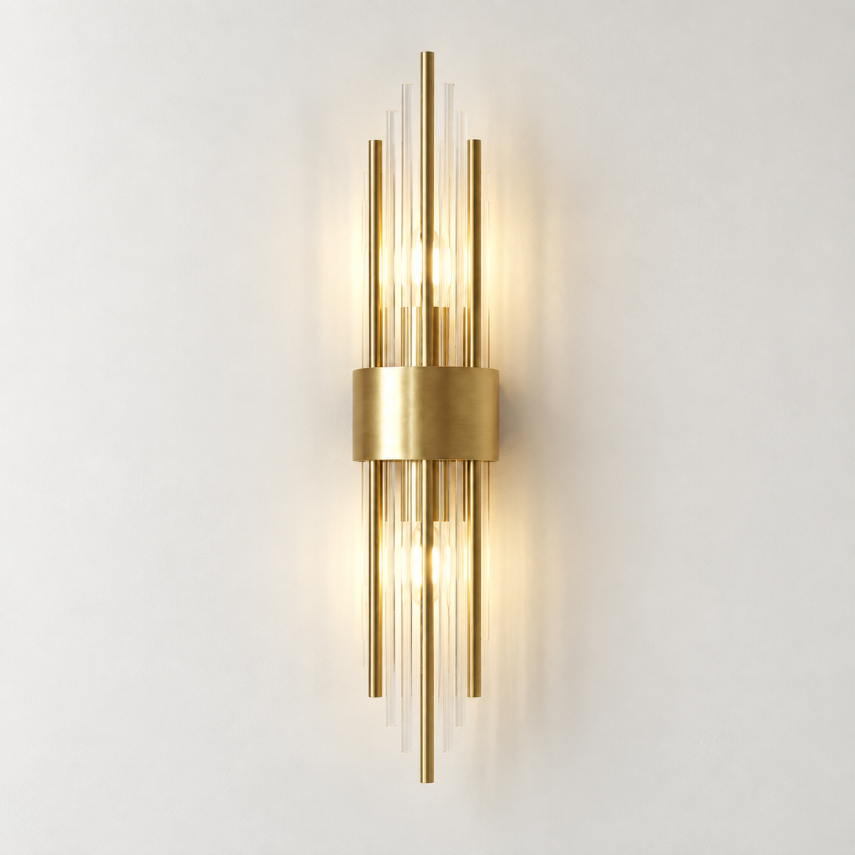 Dagny - Art Deco Wandlamp Goud met Glazen Staven