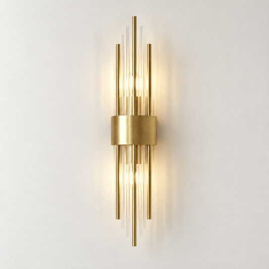 Dagny - Art Deco Wandlamp Goud met Glazen Staven