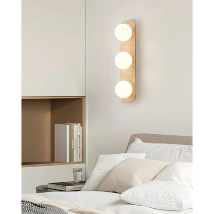 Ilyra - Travertin Wandlamp met Ronde Lichtpunten