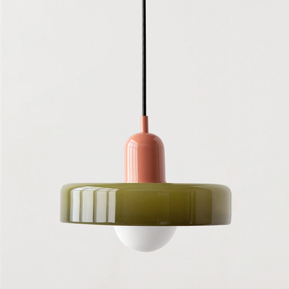 Selva - Bauhaus Retro Hanglamp Gekleurd Glas