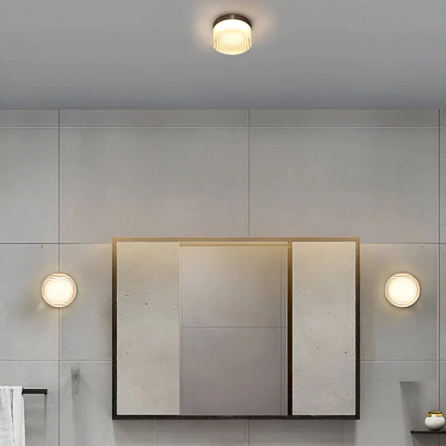 Eloa - Ronde Wandlamp met Geribbeld Glas