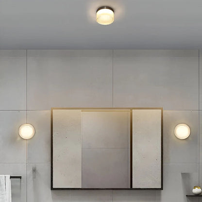 Eloa - Ronde Wandlamp met Geribbeld Glas