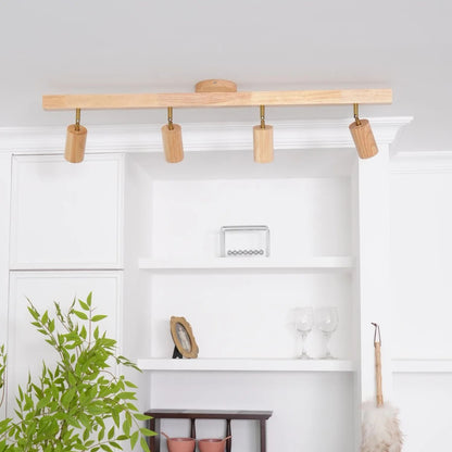 Orya - Houten Plafondlamp met Verstelbare Spots