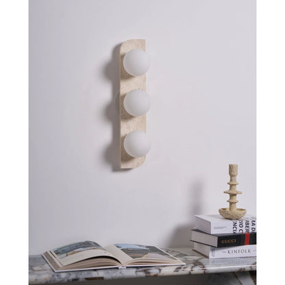 Ilyra - Travertin Wandlamp met Ronde Lichtpunten