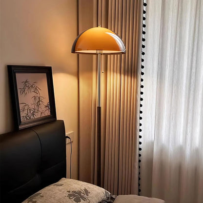 Selmi - Retro Vloerlamp Amber Glas