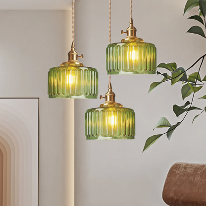 Kelva - Geribbelde Glazen Hanglamp