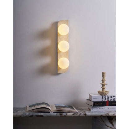 Ilyra - Travertin Wandlamp met Ronde Lichtpunten