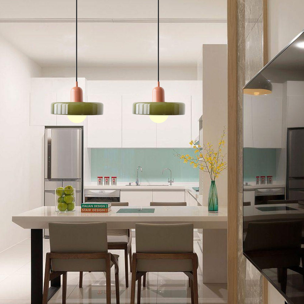 Selva - Bauhaus Retro Hanglamp Gekleurd Glas