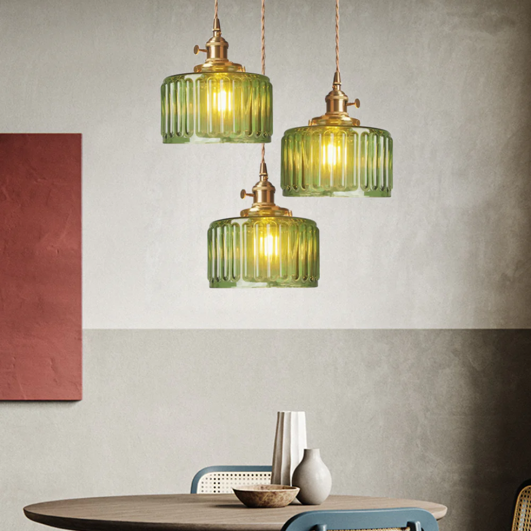 Kelva - Geribbelde Glazen Hanglamp