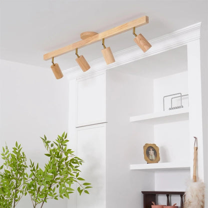 Orya - Houten Plafondlamp met Verstelbare Spots