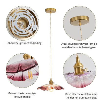 Bryna - Bloemvormige Glazen Hanglamp