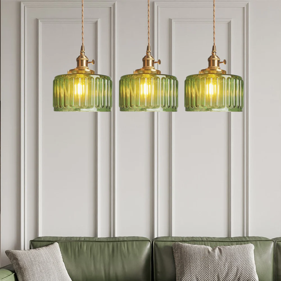 Kelva - Geribbelde Glazen Hanglamp