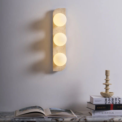 Ilyra - Travertin Wandlamp met Ronde Lichtpunten
