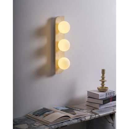 Ilyra - Travertin Wandlamp met Ronde Lichtpunten