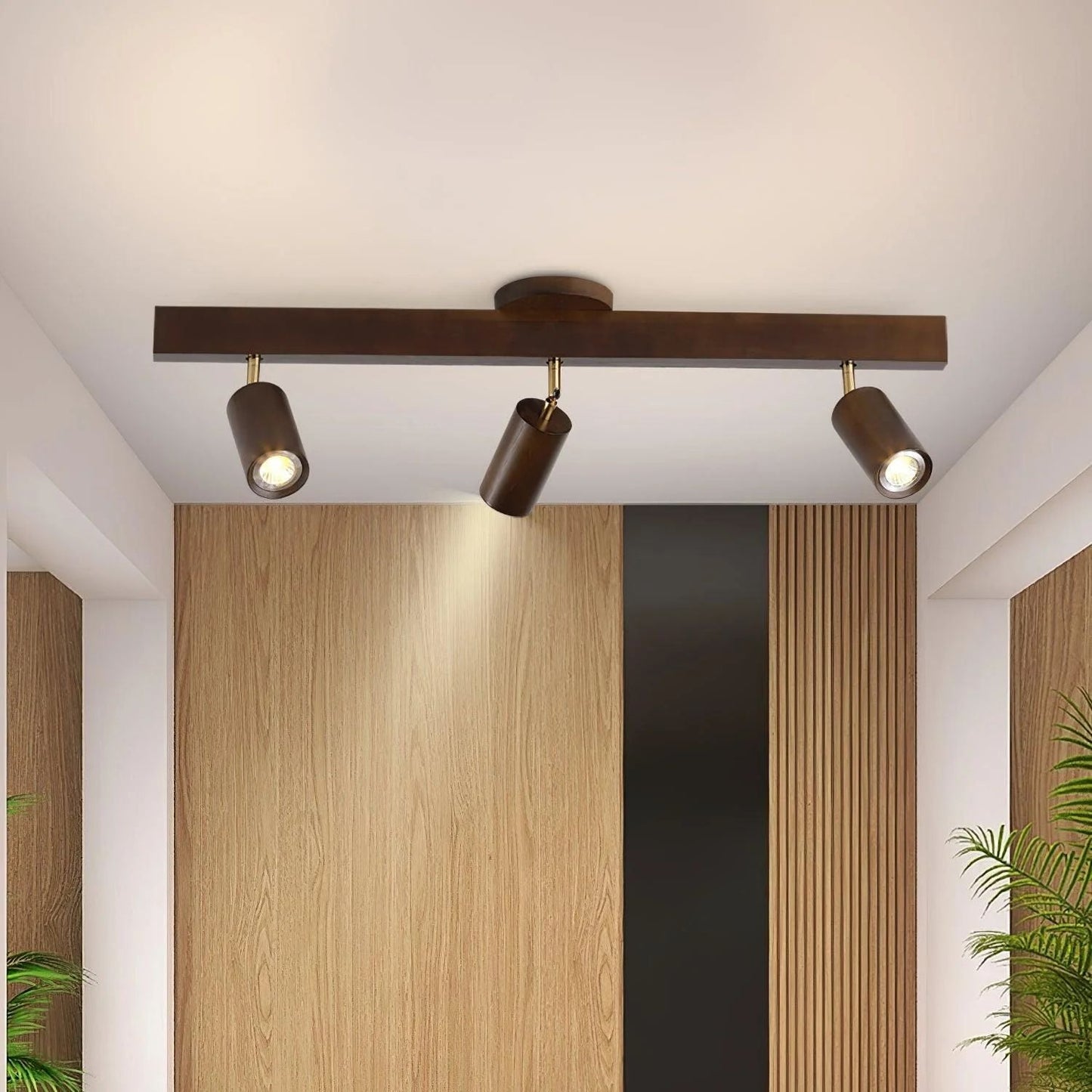 Orya - Houten Plafondlamp met Verstelbare Spots