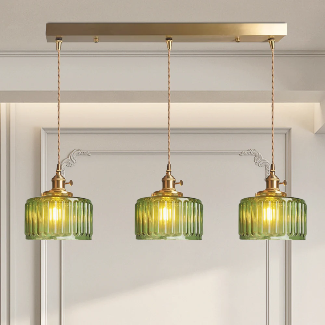 Kelva - Geribbelde Glazen Hanglamp
