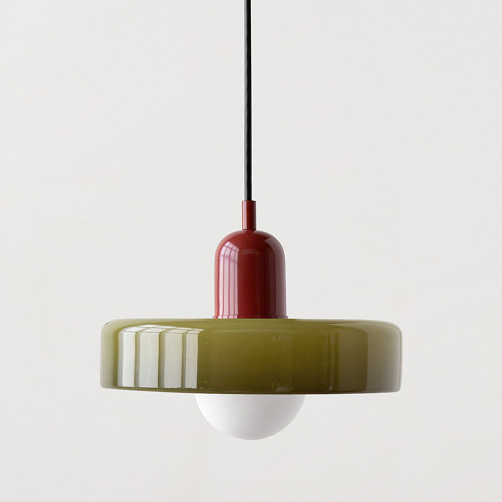 Selva - Bauhaus Retro Hanglamp Gekleurd Glas