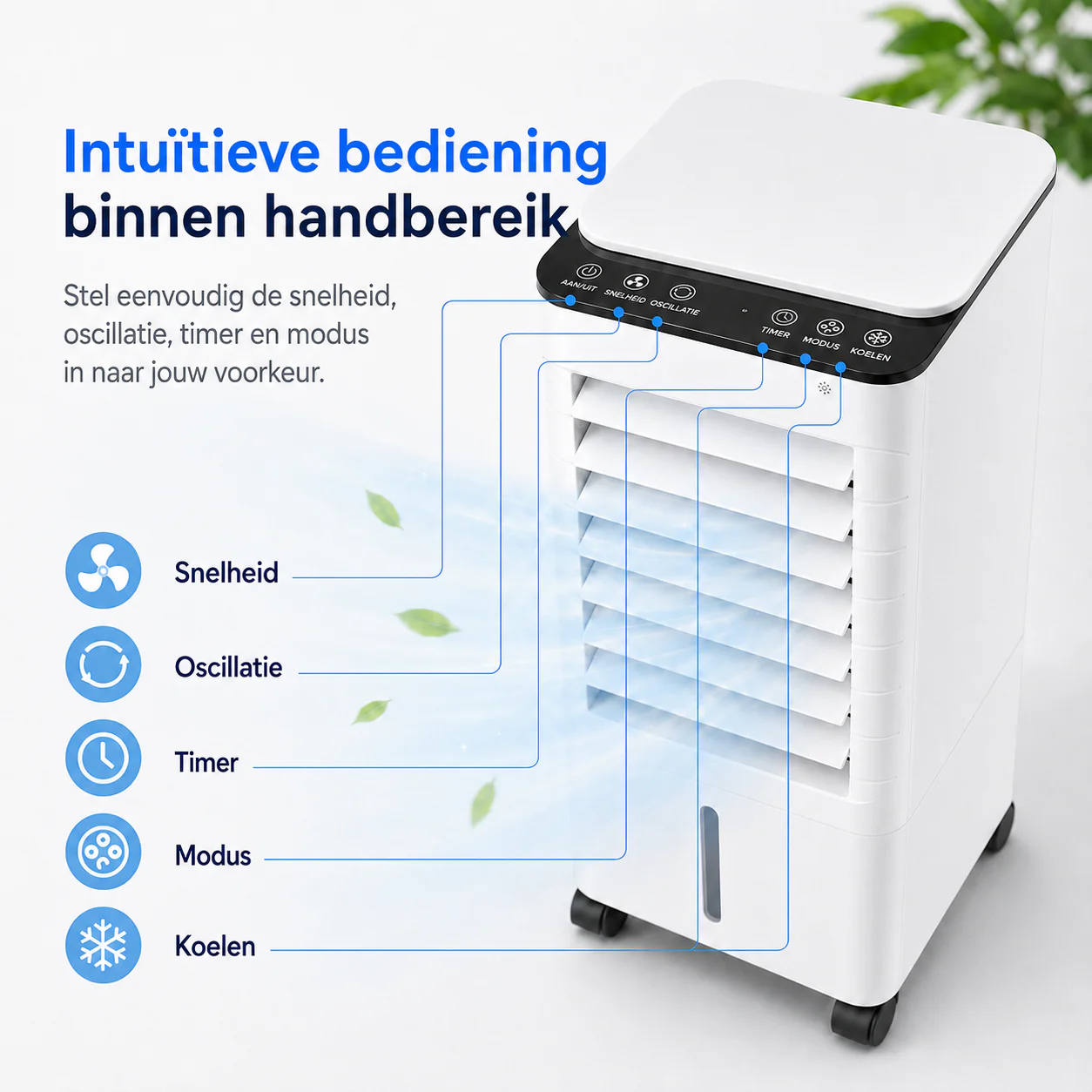 Airli - Draagbare Luchtkoeler met Watertank