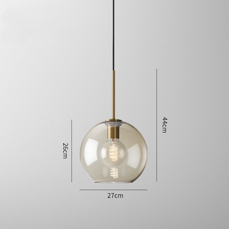 Ambra - Glazen Bol Hanglamp Cognac