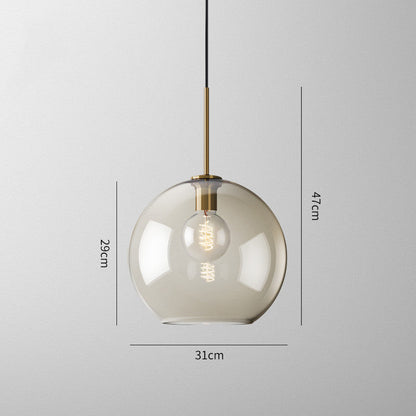 Ambra - Glazen Bol Hanglamp Cognac