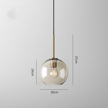 Ambra - Glazen Bol Hanglamp Cognac