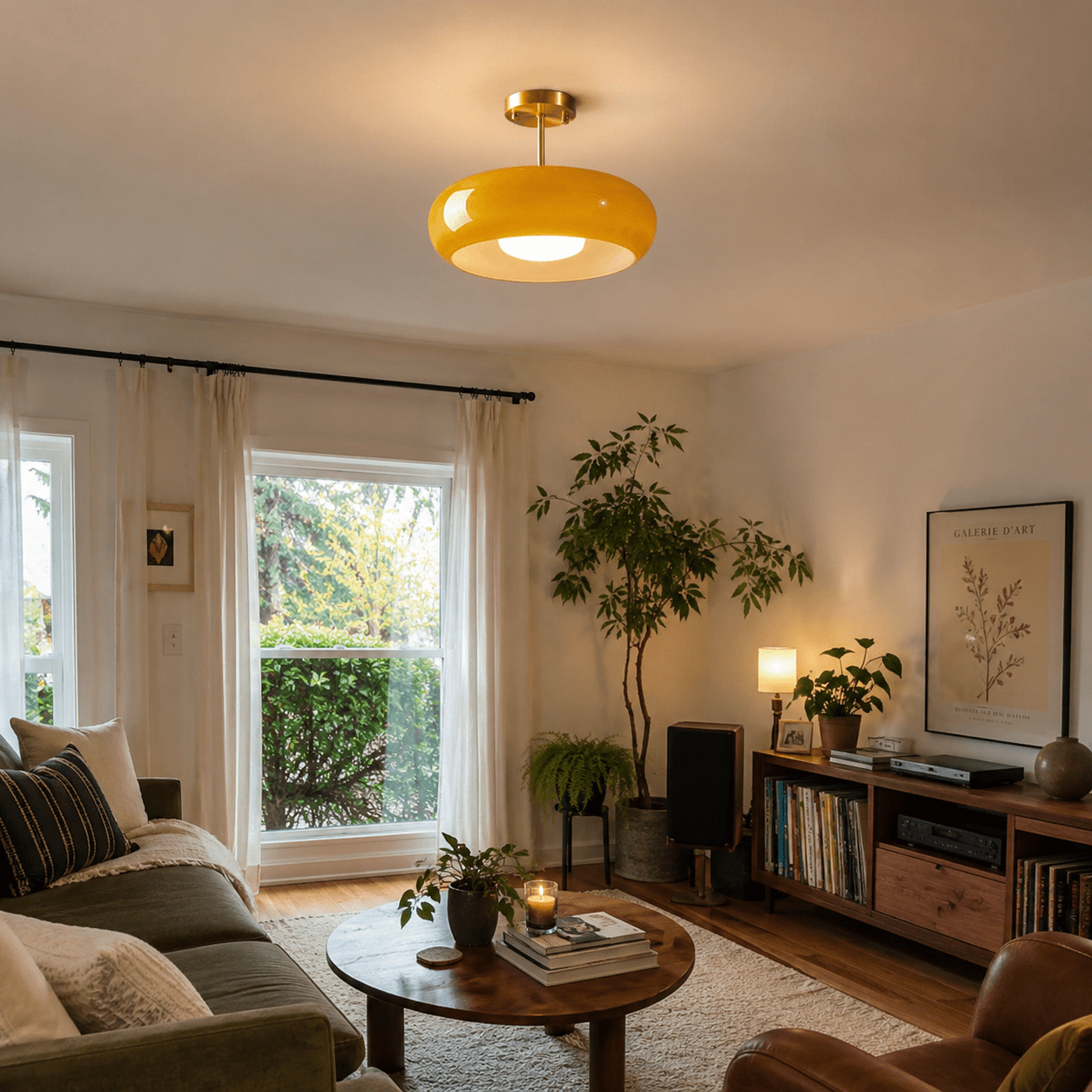 Anvi - Ronde Glazen LED Plafondlamp Vintage