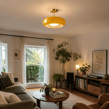 Anvi - Ronde Glazen LED Plafondlamp Vintage