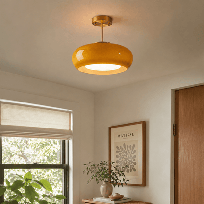 Anvi - Ronde Glazen LED Plafondlamp Vintage