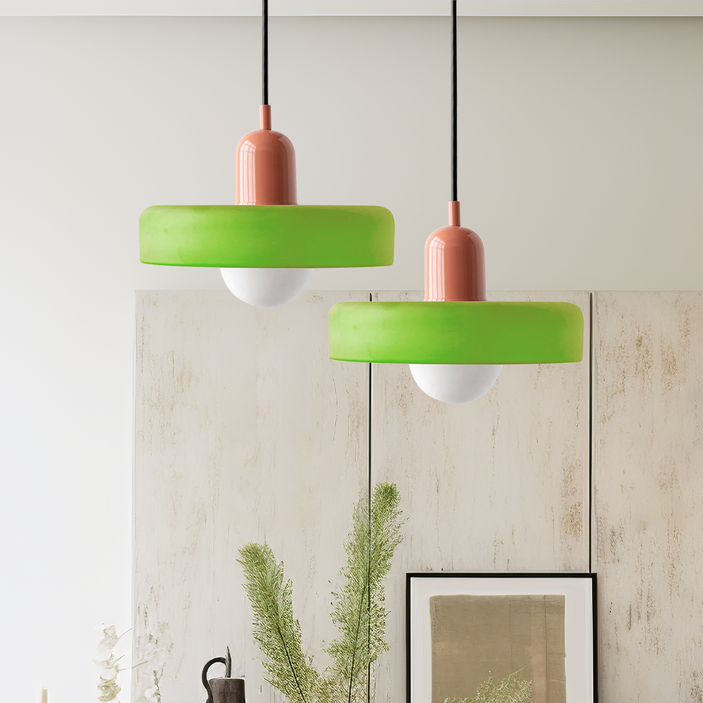 Selva - Bauhaus Retro Hanglamp Gekleurd Glas