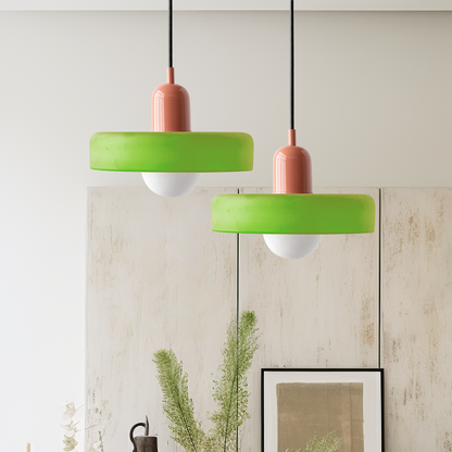 Selva - Bauhaus Retro Hanglamp Gekleurd Glas