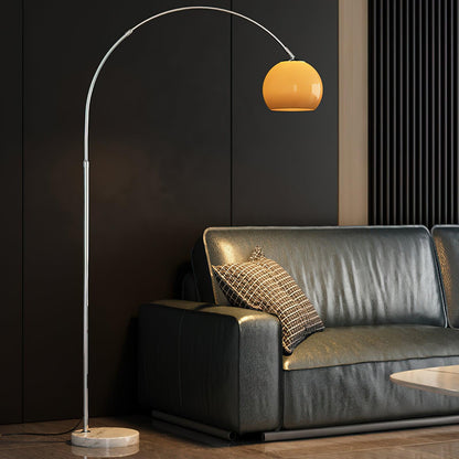 Siva - Booglamp Vloerlamp met Glazen Kap