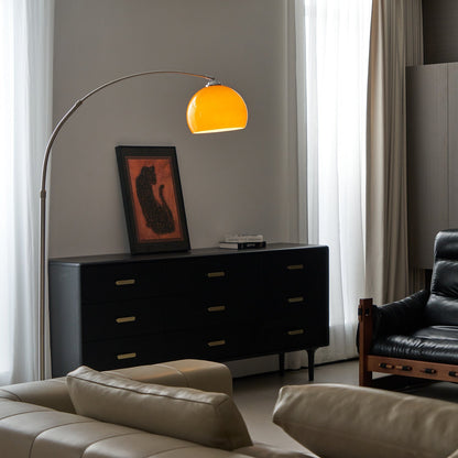 Siva - Booglamp Vloerlamp met Glazen Kap
