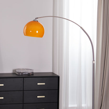 Siva - Booglamp Vloerlamp met Glazen Kap