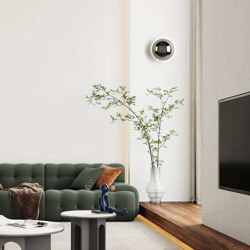 Emino - Glazen Bol Halo Wandlamp