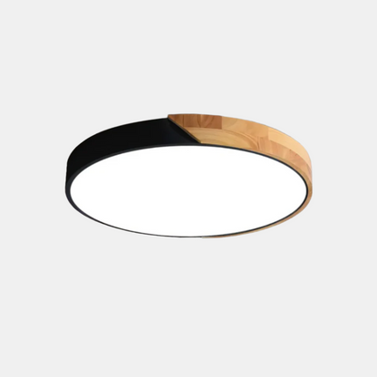 Emby - Ronde LED Plafondlamp met Houten Rand Scandinavisch