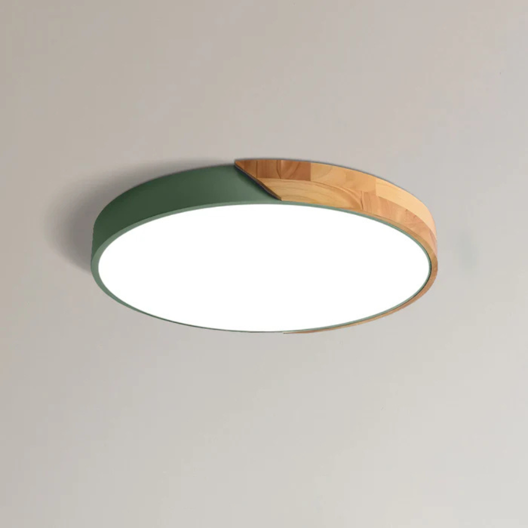 Emby - Ronde LED Plafondlamp met Houten Rand Scandinavisch