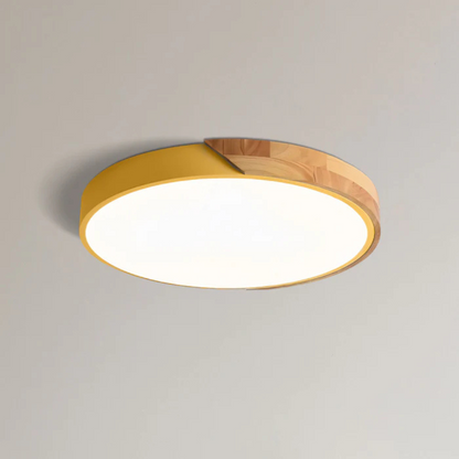 Emby - Ronde LED Plafondlamp met Houten Rand Scandinavisch