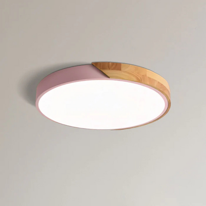 Emby - Ronde LED Plafondlamp met Houten Rand Scandinavisch