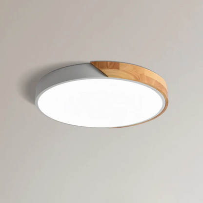 Emby - Ronde LED Plafondlamp met Houten Rand Scandinavisch