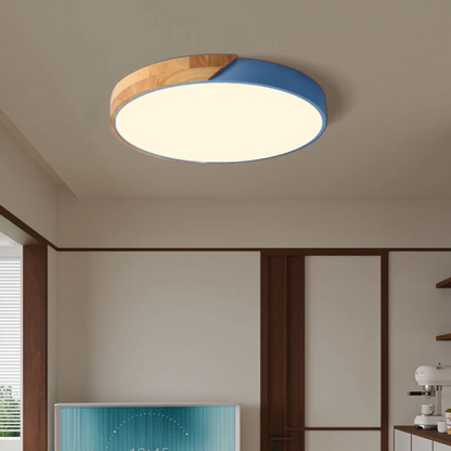 Emby - Ronde LED Plafondlamp met Houten Rand Scandinavisch