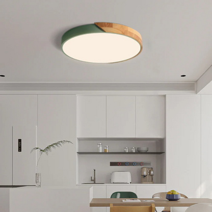 Emby - Ronde LED Plafondlamp met Houten Rand Scandinavisch