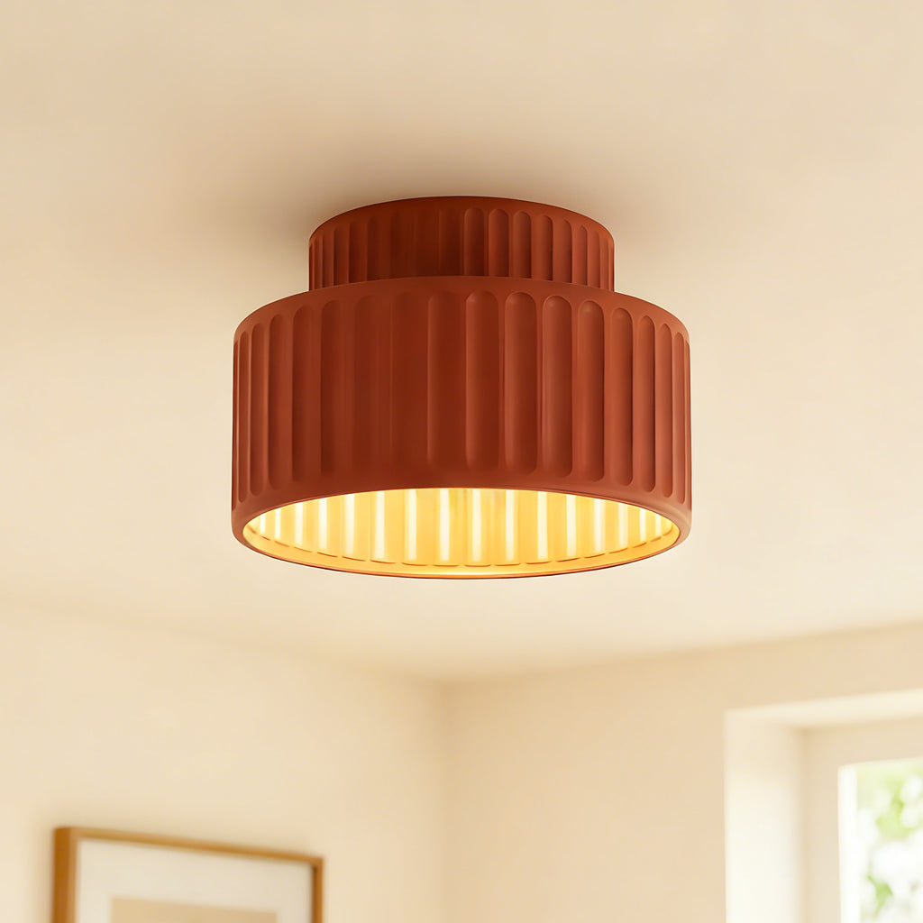 Enna - Geribbelde Ronde LED Plafondlamp Scandinavisch