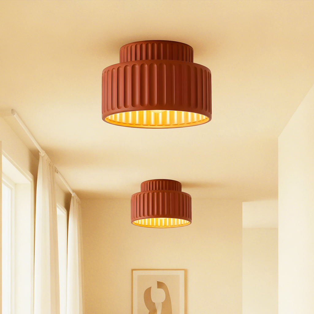 Enna - Geribbelde Ronde LED Plafondlamp Scandinavisch