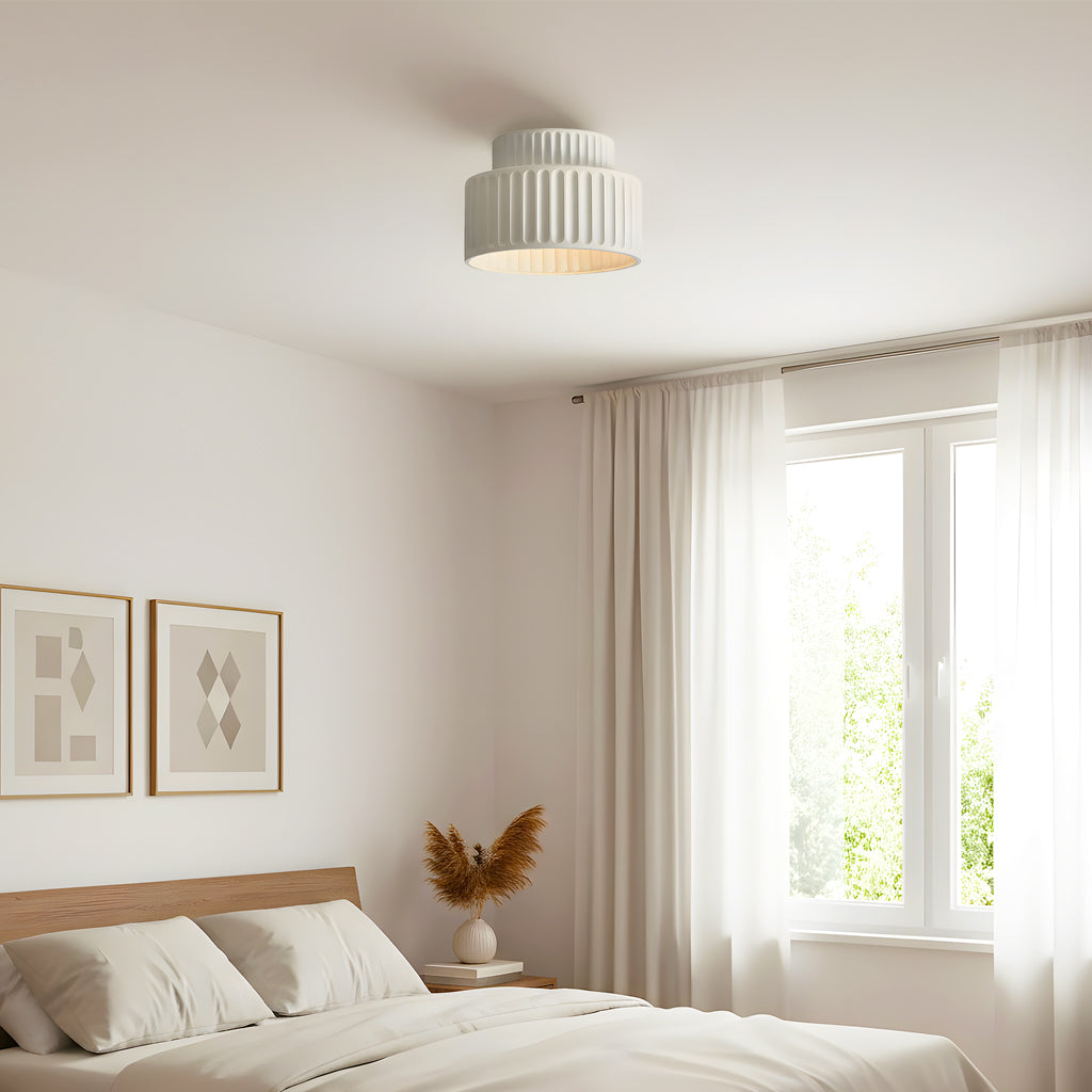 Enna - Geribbelde Ronde LED Plafondlamp Scandinavisch
