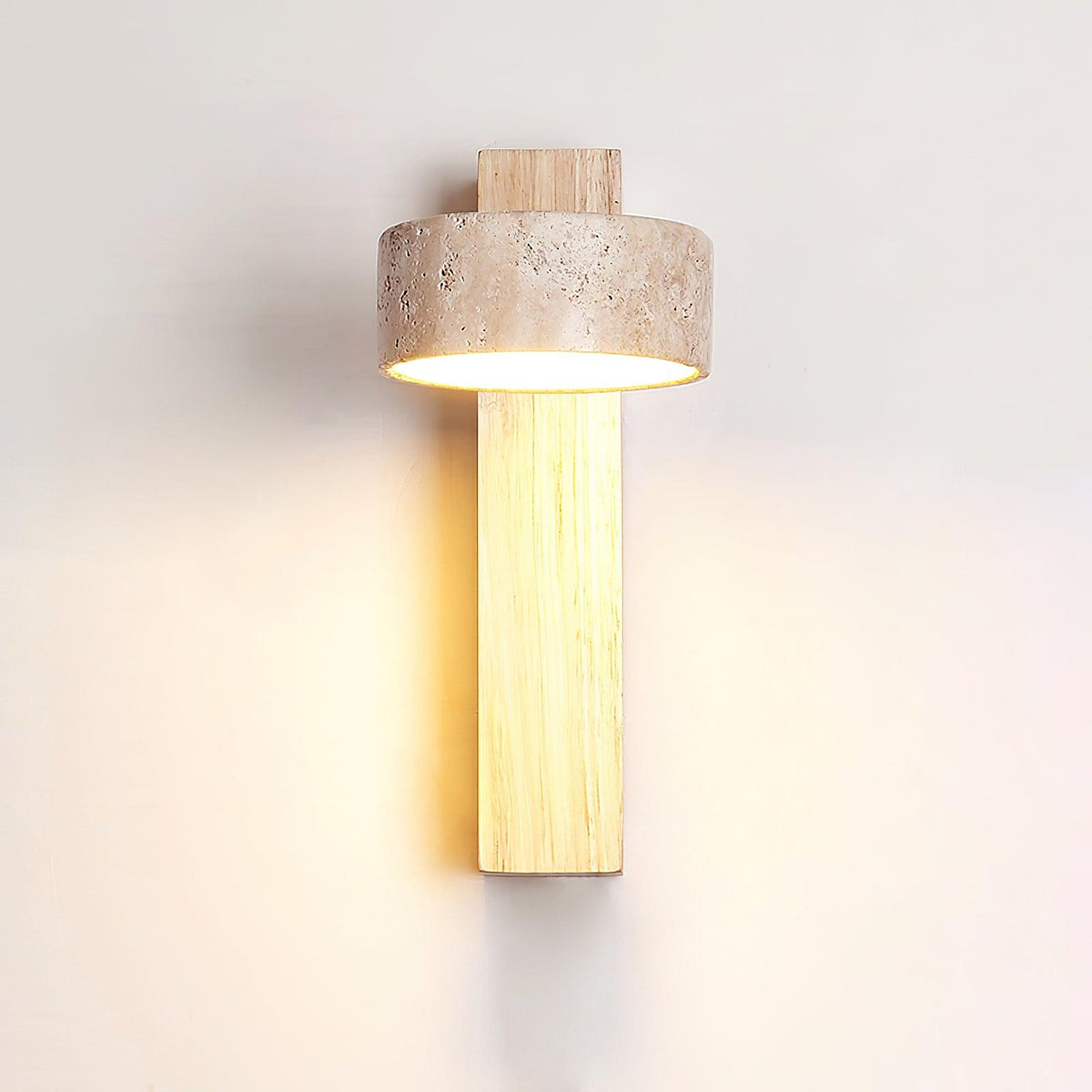 Esk - Wandlamp Travertin en Hout Japandi