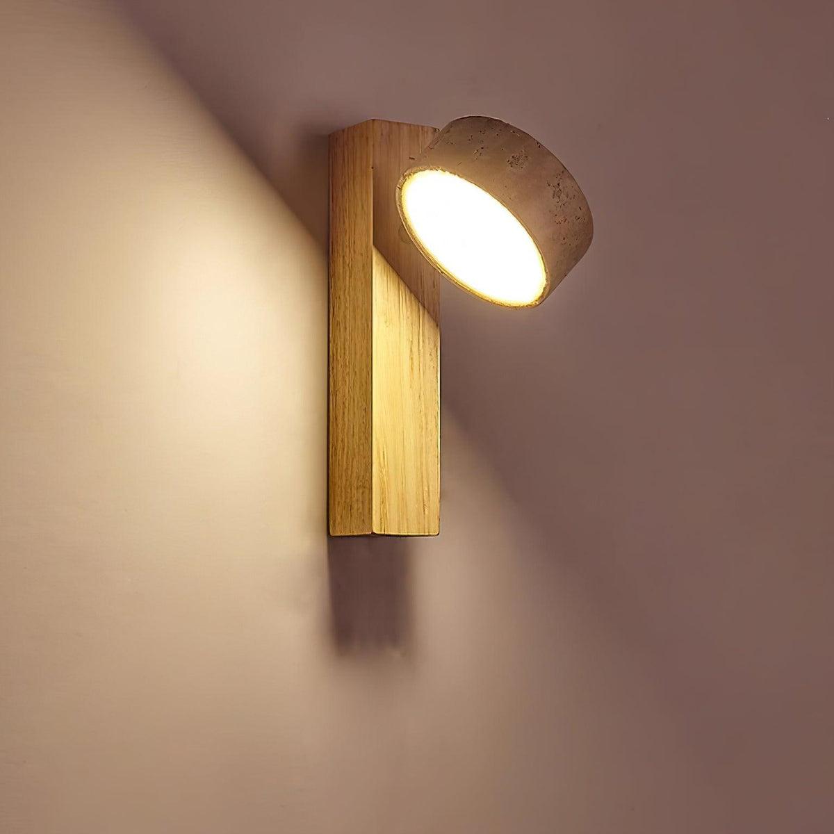 Esk - Wandlamp Travertin en Hout Japandi