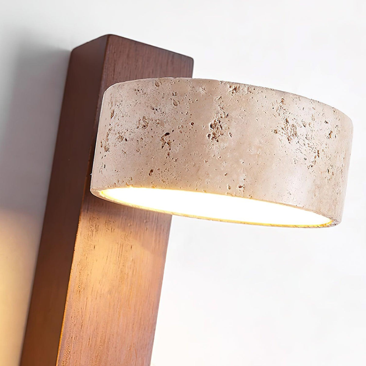 Esk - Wandlamp Travertin en Hout Japandi