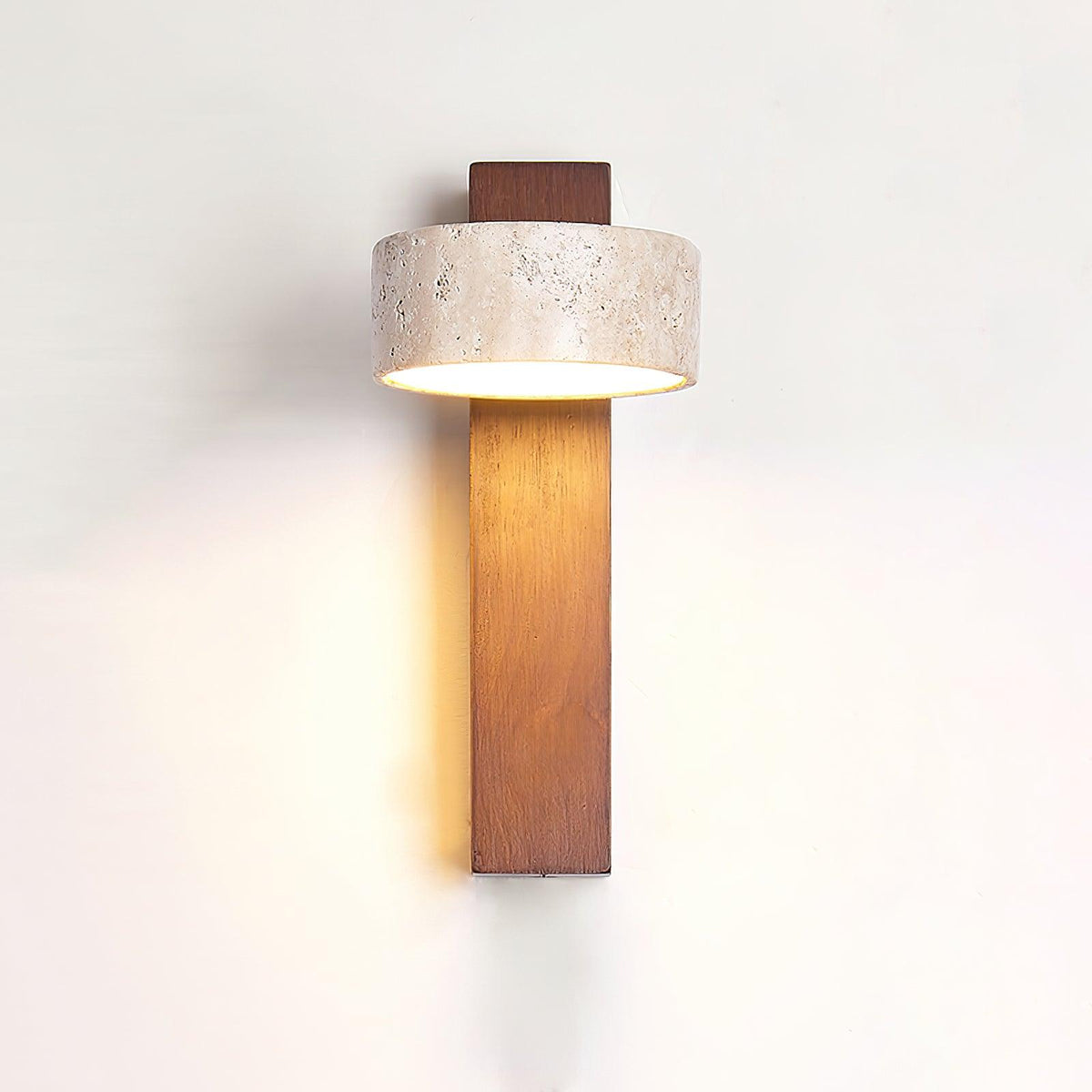 Esk - Wandlamp Travertin en Hout Japandi