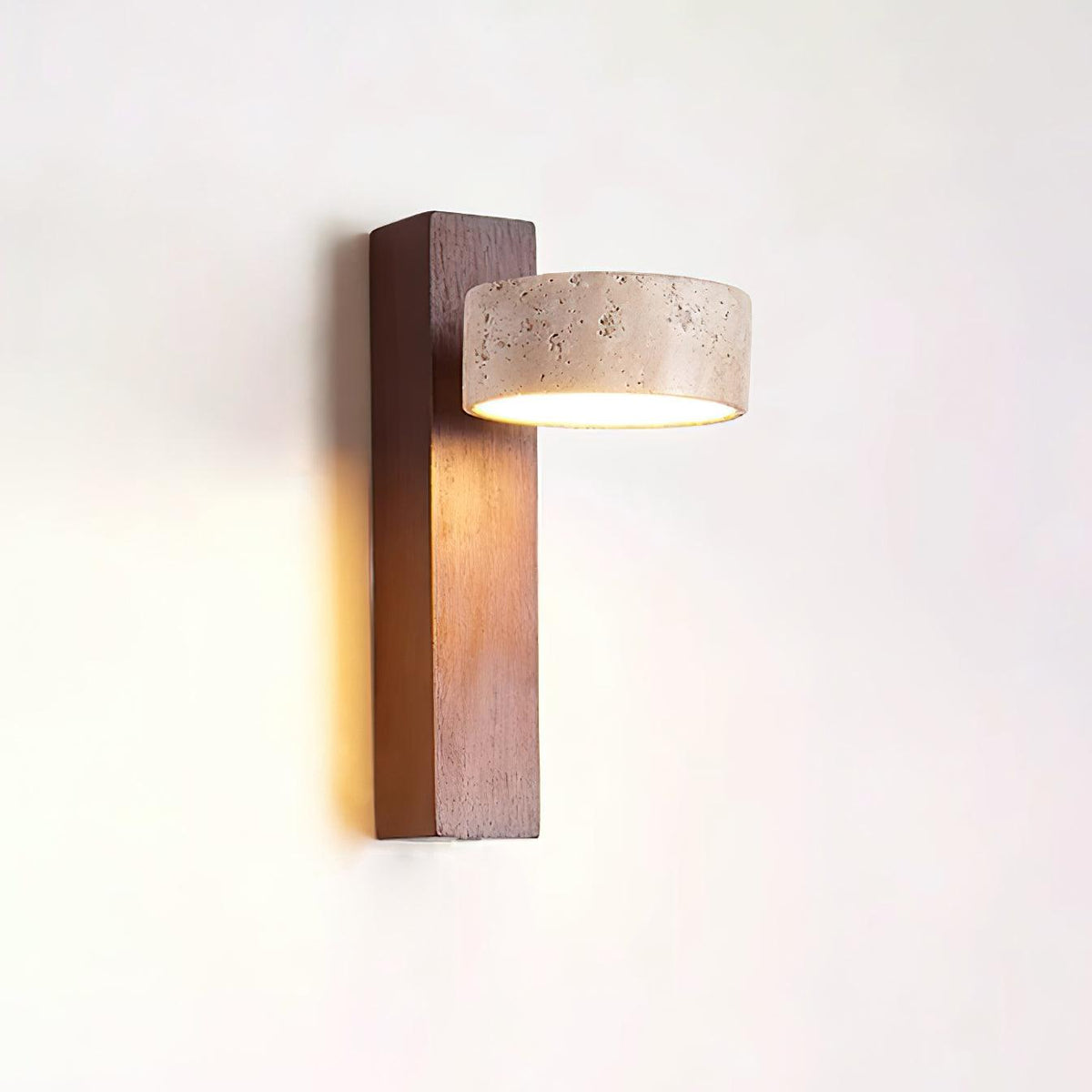 Esk - Wandlamp Travertin en Hout Japandi